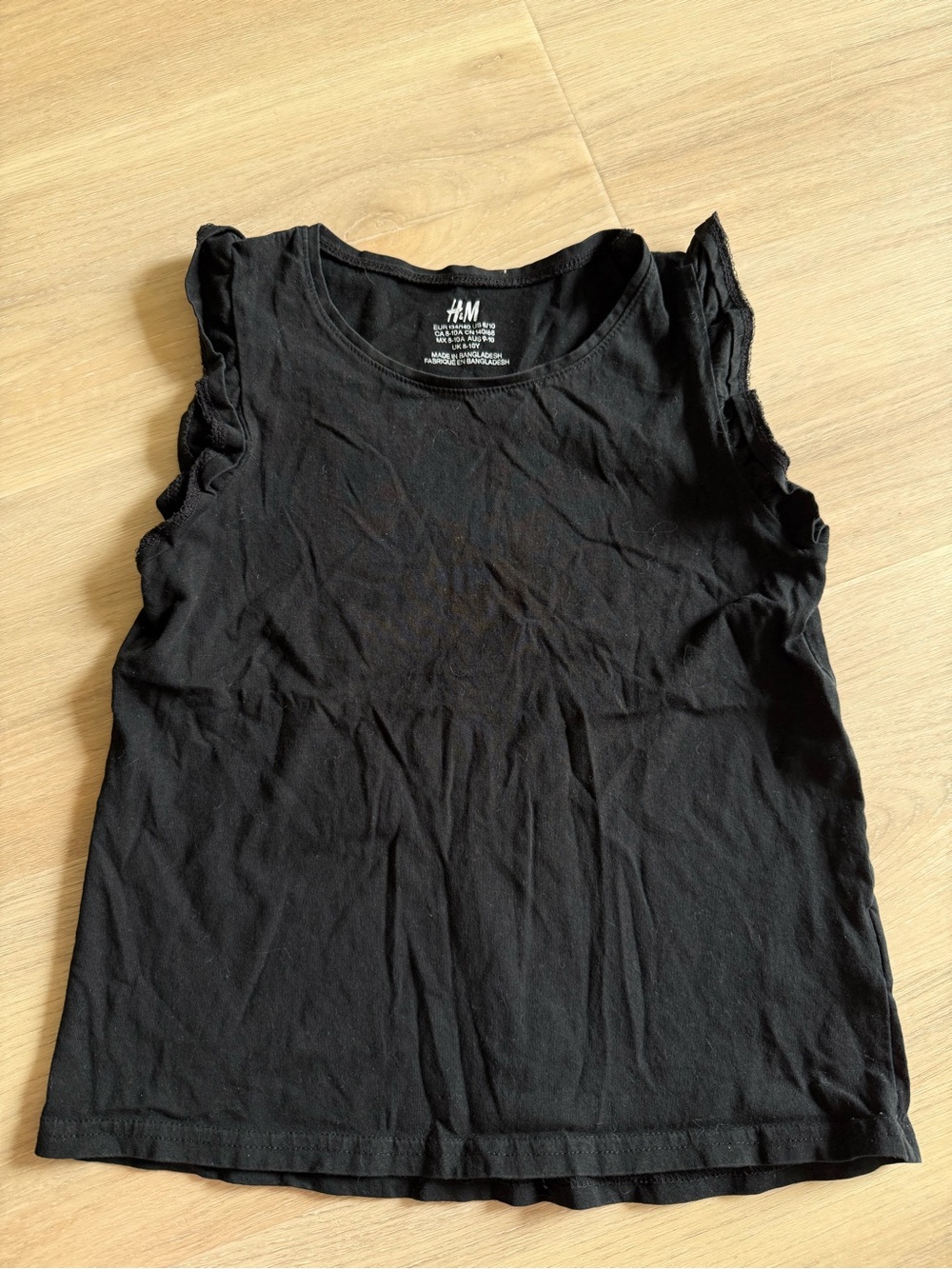 H&M Black Ruffle Cap Sleeve Tank Top - Kids